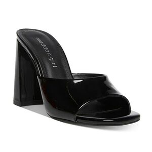 Madden Girl Womens Genius Patent Slides Mule Sandals